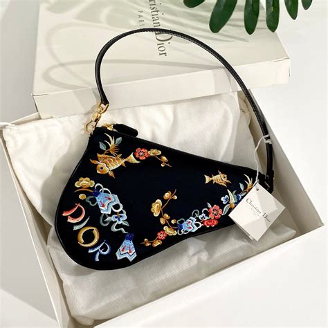 dior koi fish saddle bag|black koi saddle bag.